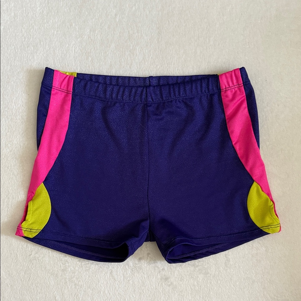 {Danskin} Freestyle | Shimmer Gymnastics Leo Shorts Bright Pink (L 10/12)